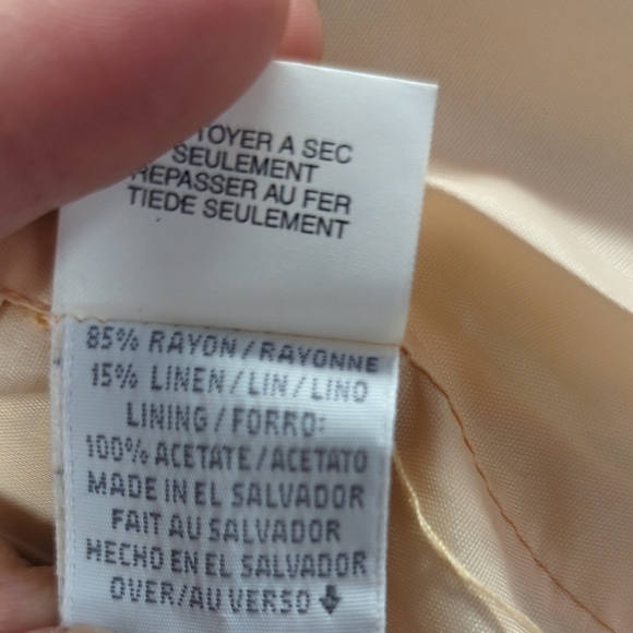 Vintage Liz Cailborne Floral Blazer Tan Orange 14P preppy retro bohemian busines - Picture 8 of 8